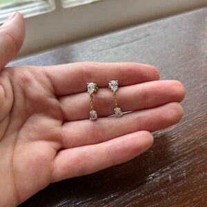 Chloe + Isabel Gold and Crystal Drop Earrings